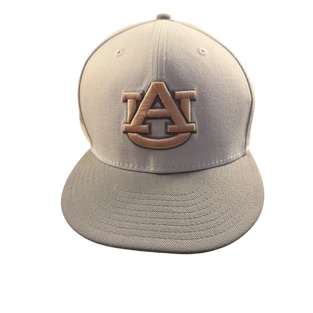 New Era‎ 59FIFTY Auburn Tigers Fitted Hat Size 8 Grey Tan AU Logo Cap